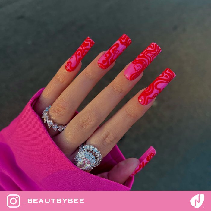 Textured Heart Nails